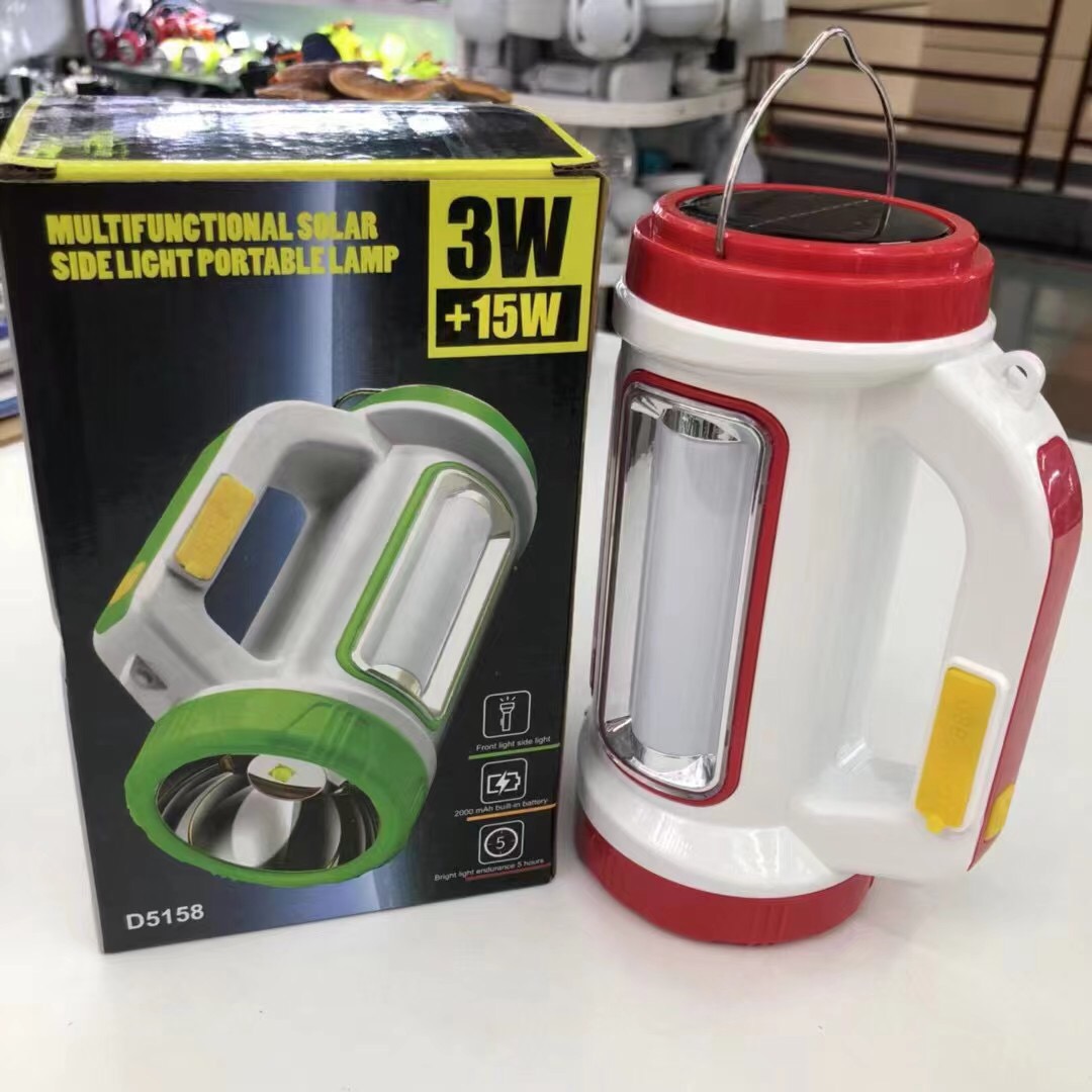 跨境led多功能强光usb充电太阳能手电筒带侧灯户外家用应急手提灯 