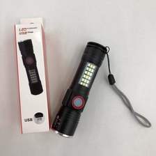 USB直充 可充电式小型 强光手电筒LED远射超亮调光迷你P60电灯 红蓝光侧灯