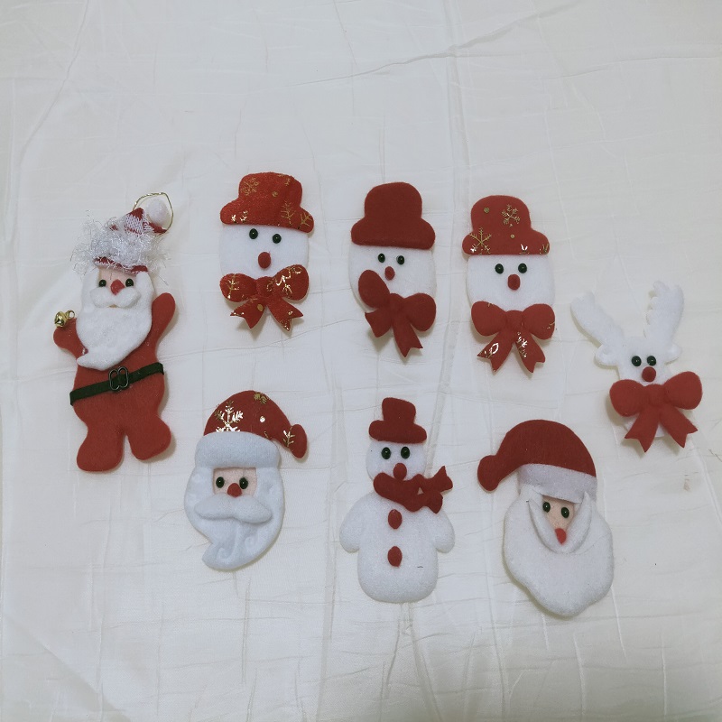 圣诞树装饰品泡沫雪人挂件 雪棉圣诞老人配件 橱窗贴画圣诞装饰图