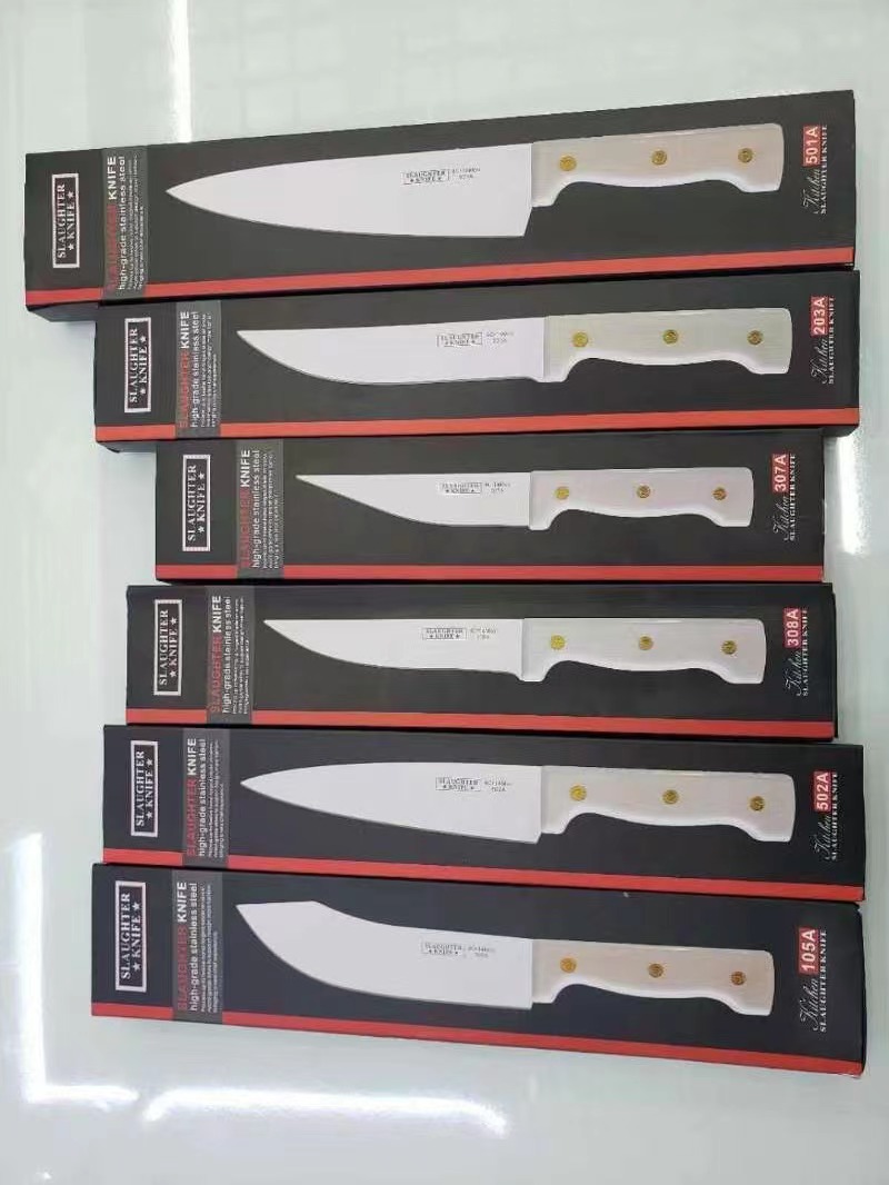 Stainless steel chef's knife, plastic-handled slaughter knife, multi-purpose knife details Picture