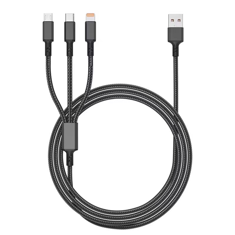 1-to-3 1.2-meter mobile phone charging cable, 100 copper wires for Samsung, Android, Huawei and Apple mobile phones Specification image