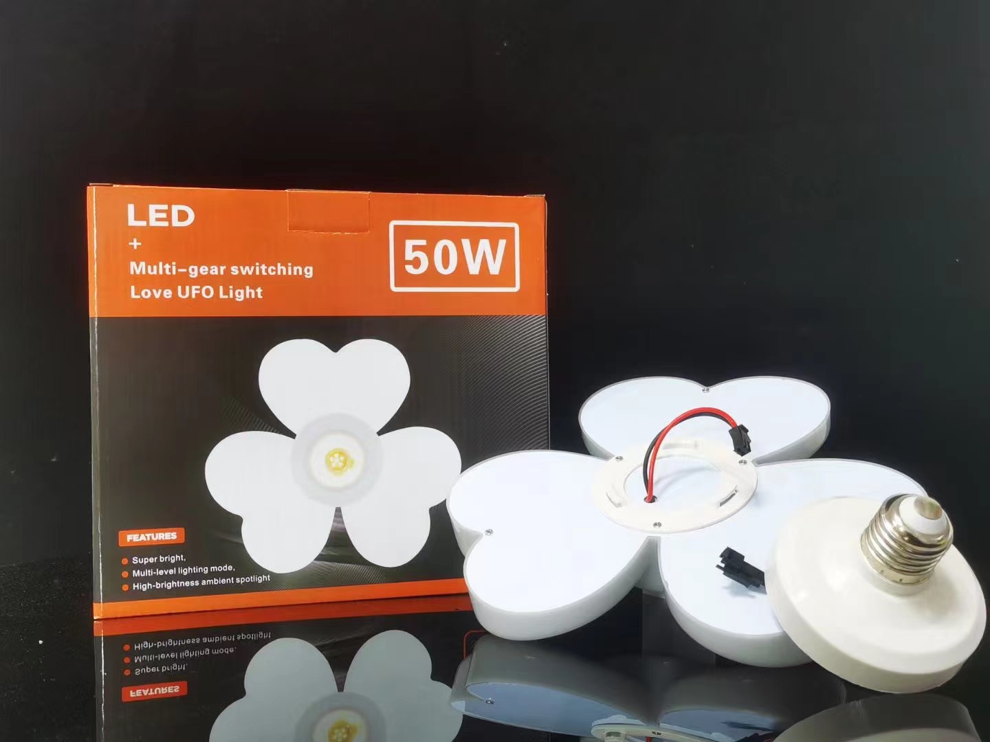 Detachable lamp head heart-shaped flying saucer lamp -80W white/warm light color Specification image