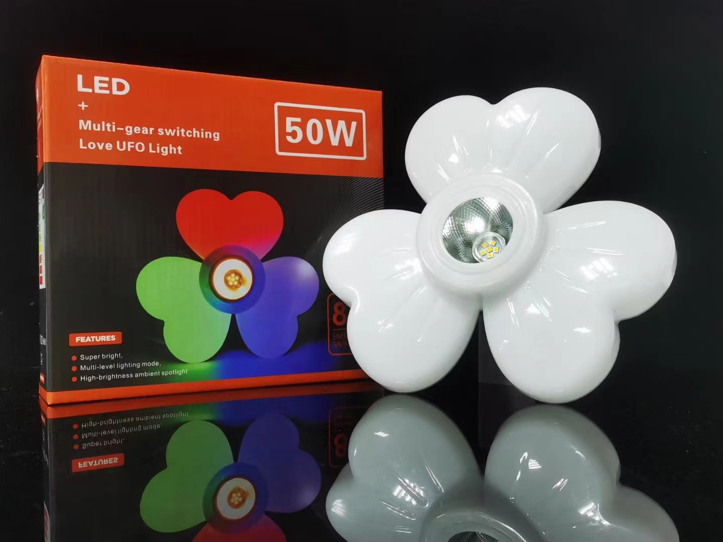 Detachable lamp head heart-shaped flying saucer lamp -80W white/warm light color details Picture
