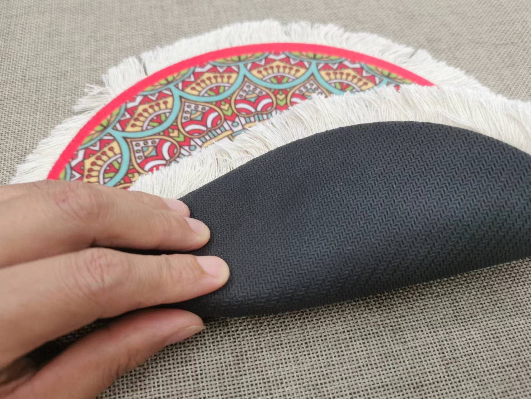 斯科直销创意波斯鼠标垫 地毯鼠标垫 流苏鼠标垫 圆形地毯鼠标垫 详情图3