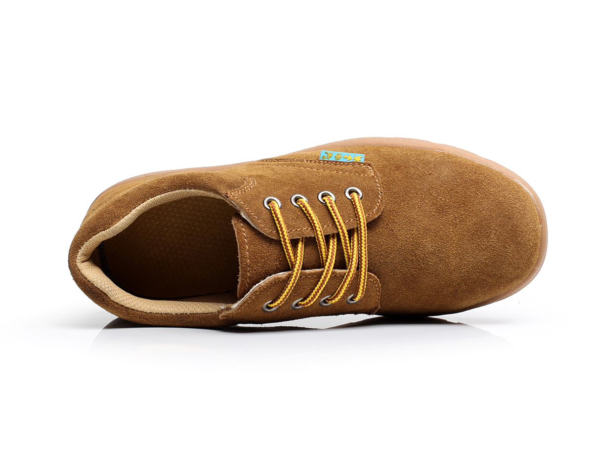 牛皮安全鞋/劳保鞋/真皮鞋解放鞋白底实物图