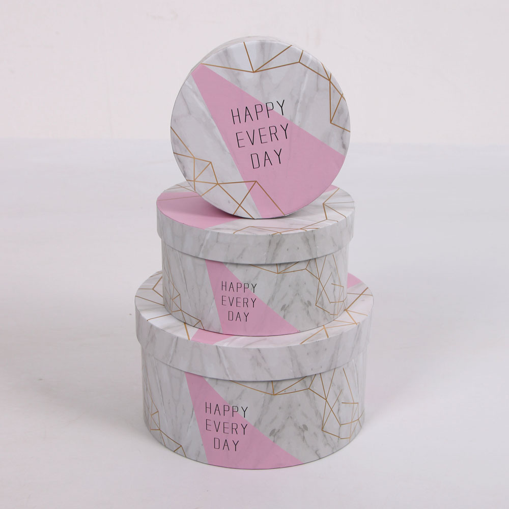 2247# Shihao Valentine's Day Set: Three-Hug Bucket Flower Gift Box, Round Flower Box Set, Rose Cylinder Gift Packaging Box
