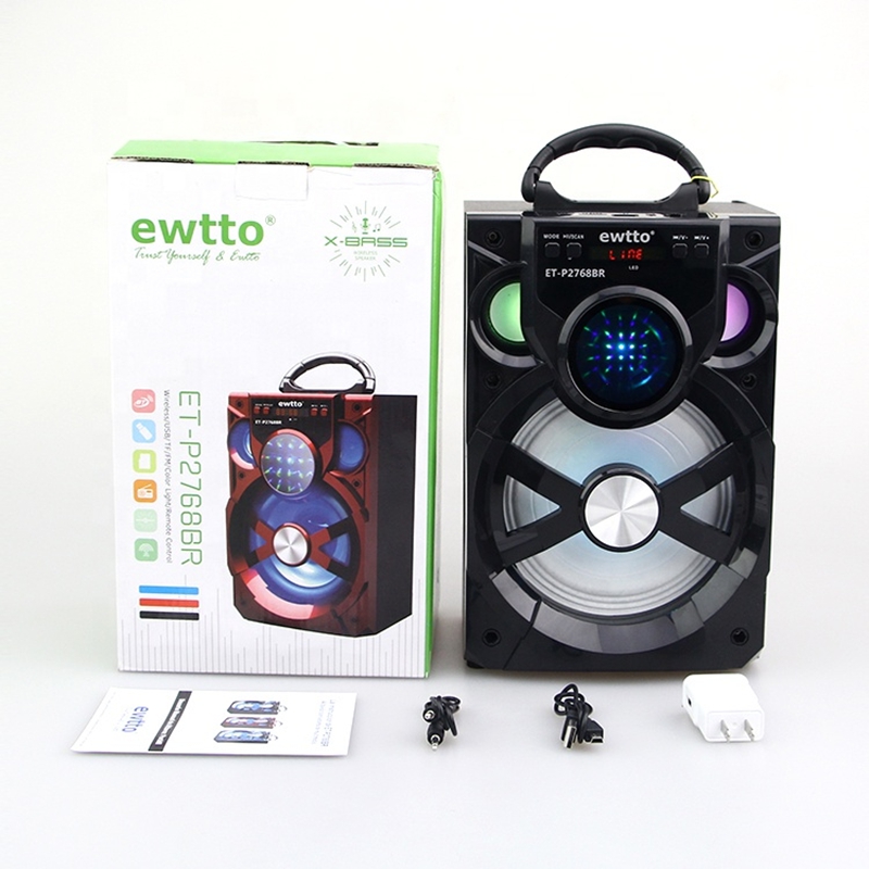 ewtto ET-P2768BR 便携式户外音箱 时尚炫酷6.5英寸LED彩灯蓝牙无线音箱详情图5