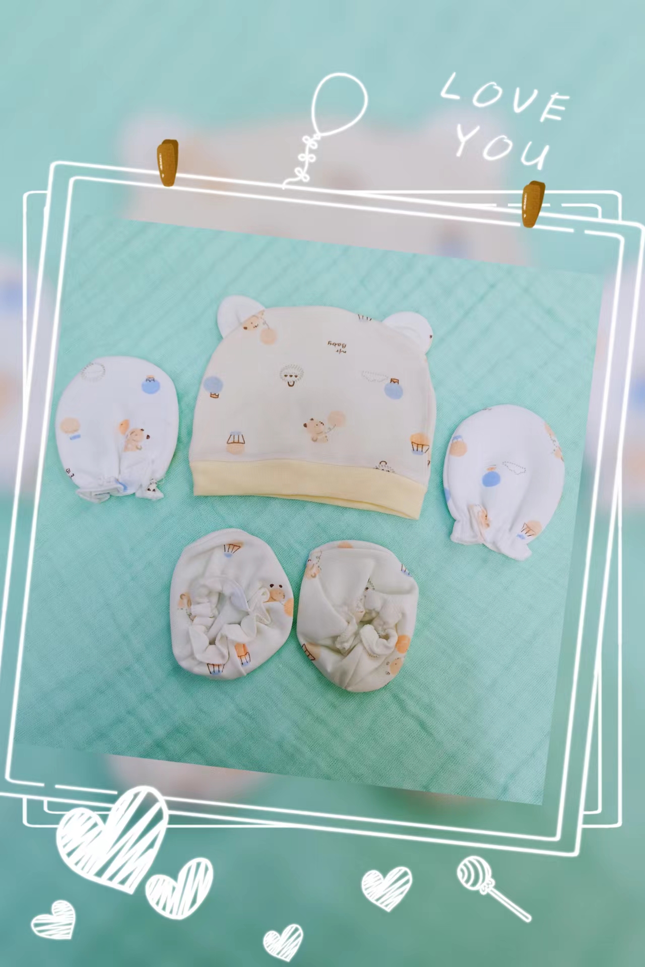 纯棉帽子婴儿春夏季薄款防晒网红款新初生宝宝五件套用品0到3个月纯棉胎帽