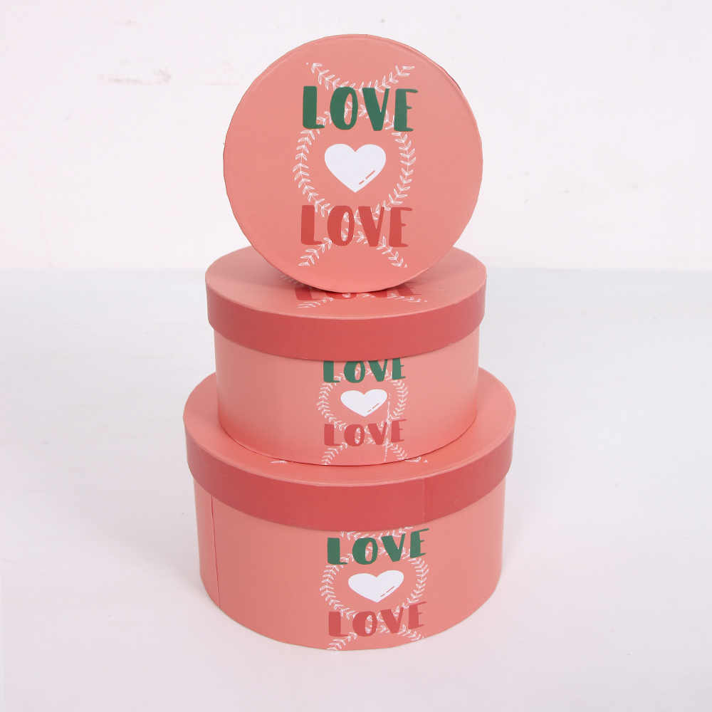 2247# Shihao Valentine's Day Set: Three-Hug Bucket Flower Gift Box, Round Flower Box Set, Rose Cylinder Gift Packaging Box Specification image