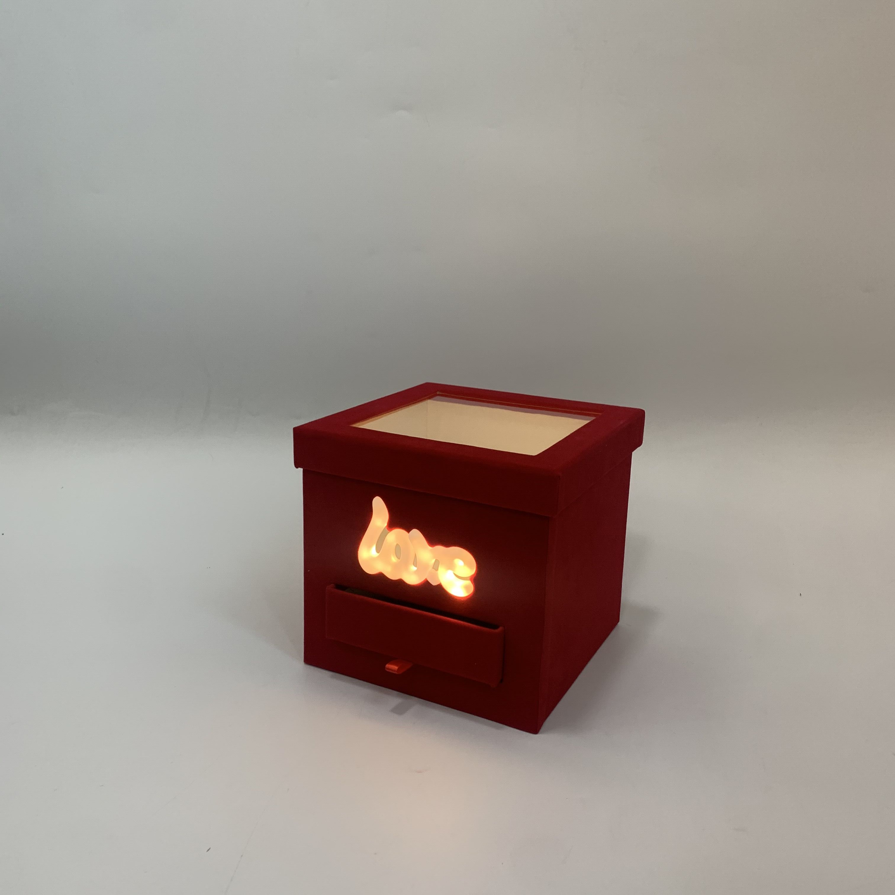 Vina square hollowed-out single box with light, gift box, gift packaging box, wedding gift box, hand-held gift box, present box Specification image