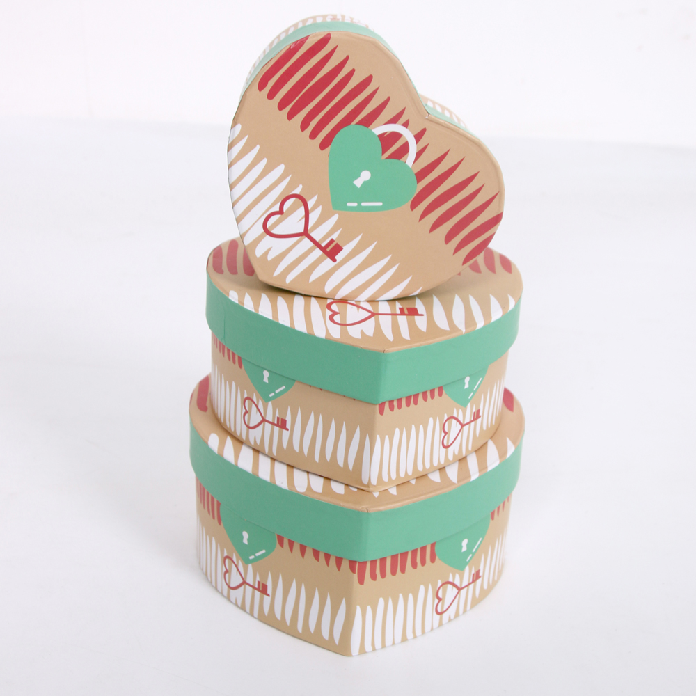 2235# 仕豪情人节套三抱抱桶鲜花礼盒爱心花盒套装玫瑰花礼品包装盒