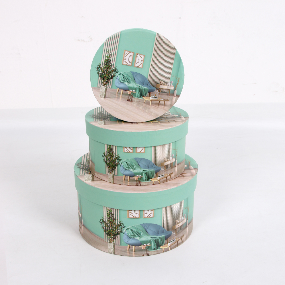 2247# Shihao Valentine's Day Set: Three-Hug Bucket Flower Gift Box, Round Flower Box Set, Rose Cylinder Gift Packaging Box Item Picture