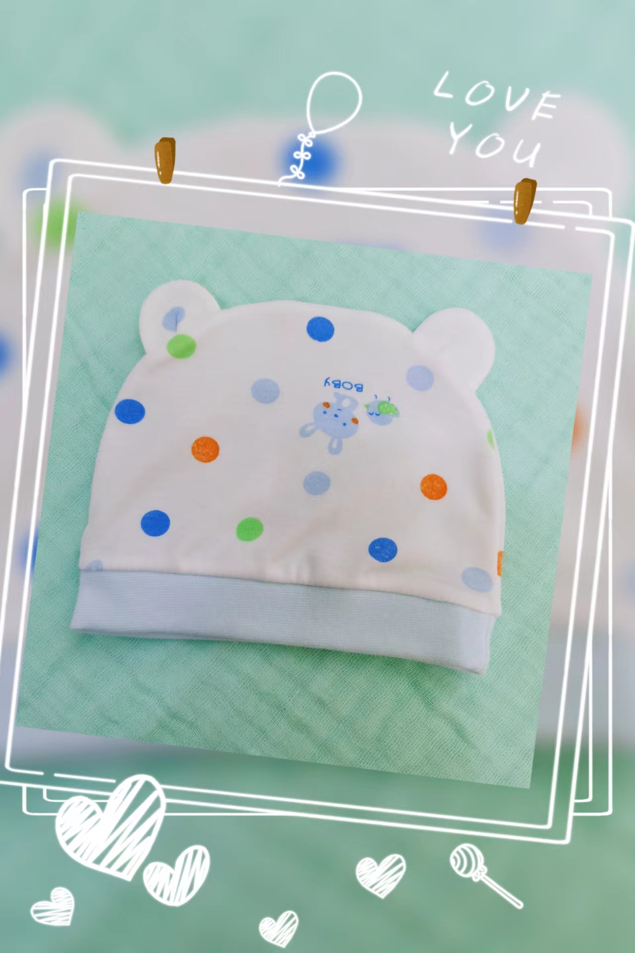 Gorra de algodón bebé primavera-verano slim protector solar influenciador nuevo bebé recién nacido 5 piezas 0 a 3 meses gorra de algodón Specification image