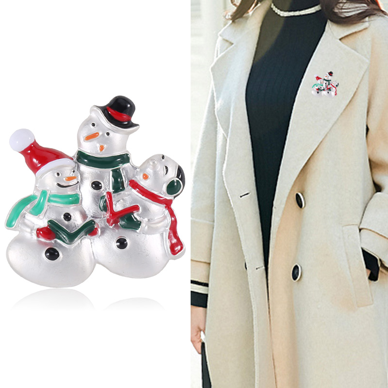 Factory direct sales for foreign trade, popular high-end new brooches, oil-dripping snowman, European and American luxurious high-end pearl pins, pearl coats, corsages, mom gifts