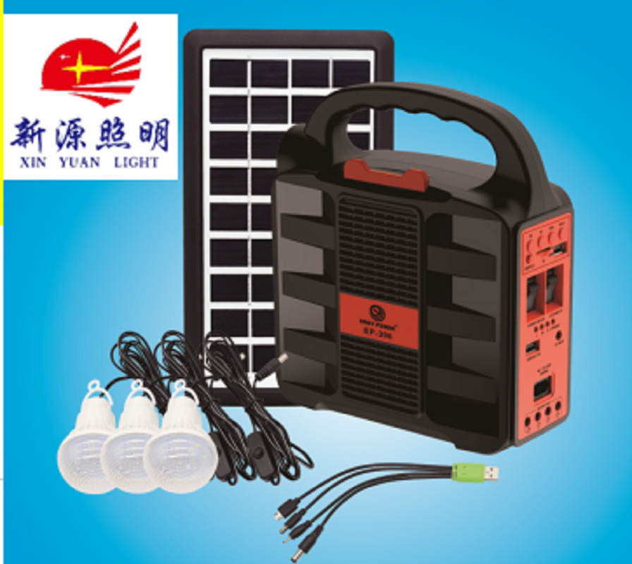 2022新款太阳能小系统板扬声器的太阳能发电系统带手电统