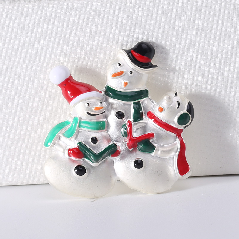 Factory direct sales for foreign trade, popular high-end new brooches, oil-dripping snowman, European and American luxurious high-end pearl pins, pearl coats, corsages, mom gifts Specification image