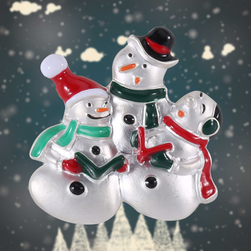 Factory direct sales for foreign trade, popular high-end new brooches, oil-dripping snowman, European and American luxurious high-end pearl pins, pearl coats, corsages, mom gifts details Picture