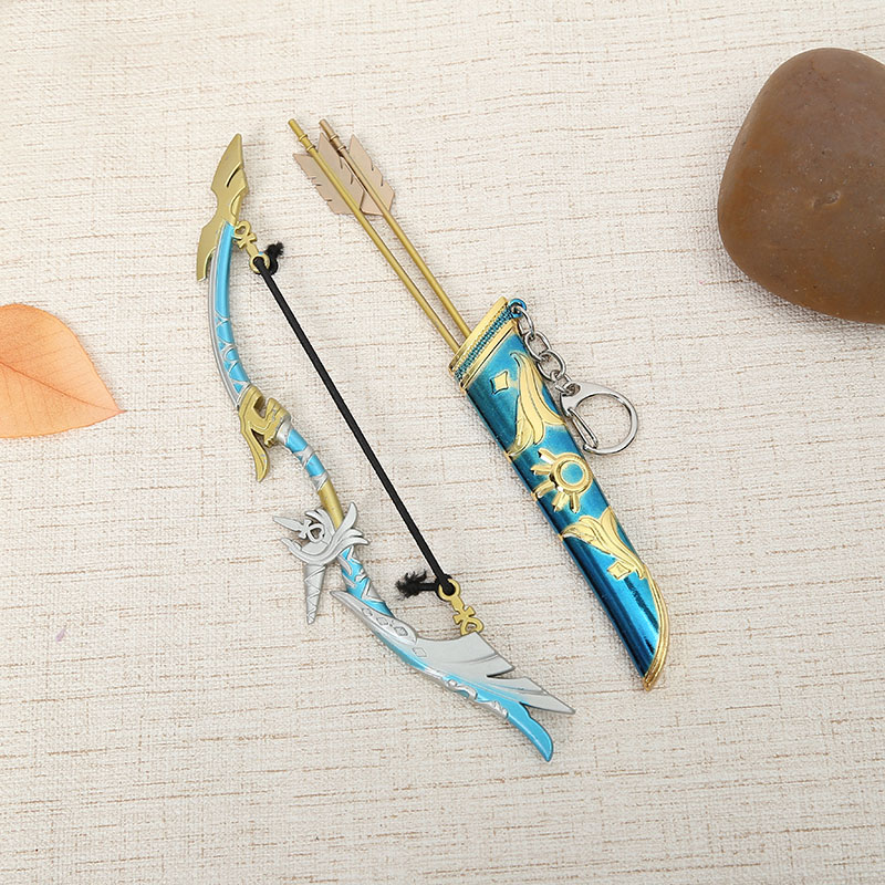 Yunling Toys' 18 cm zinc alloy colored Hou Yi bow and arrow model decoration for Honor of Kings Specification image