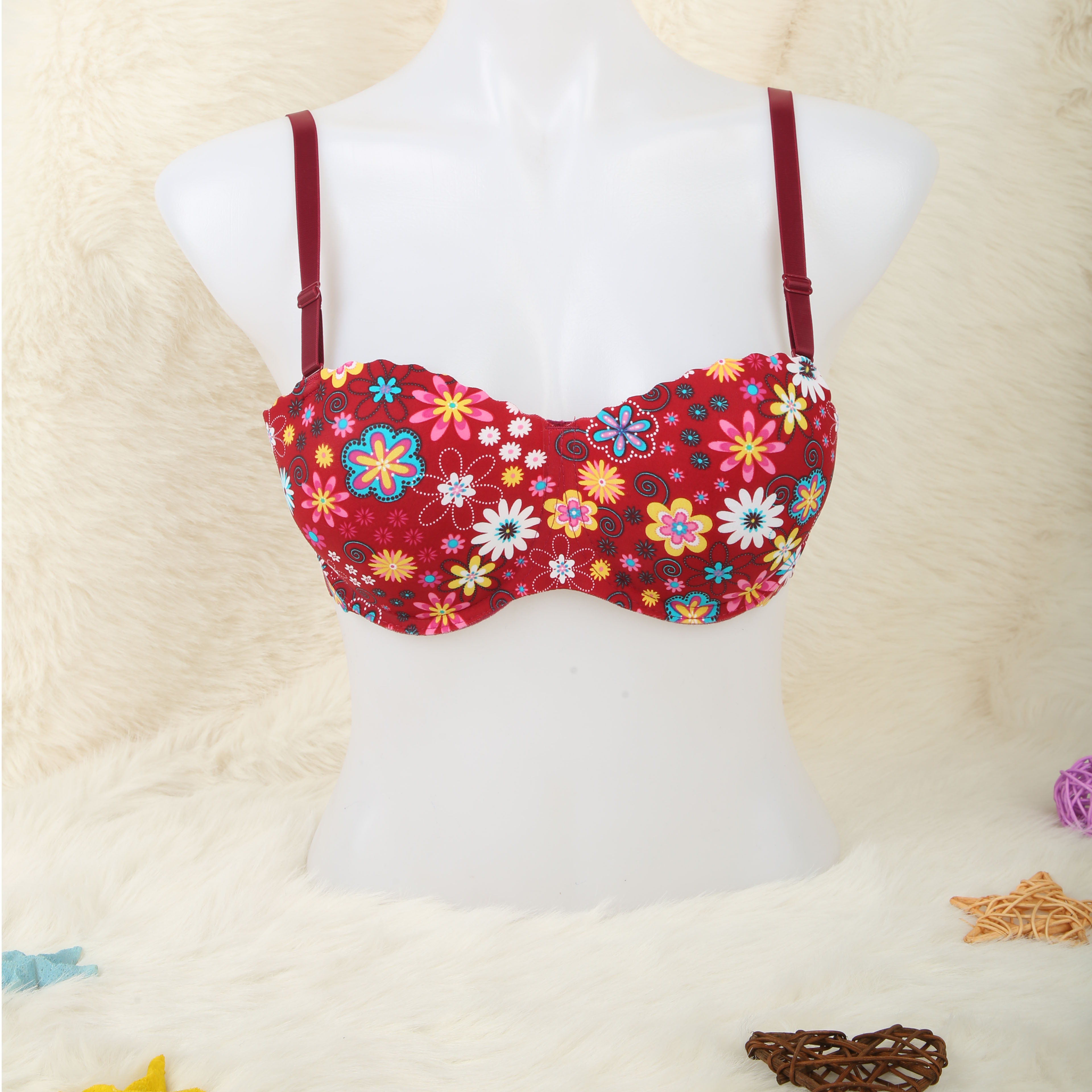 跨境南美欧美外贸有钢圈女士光面内衣一片式无痕薄款文胸