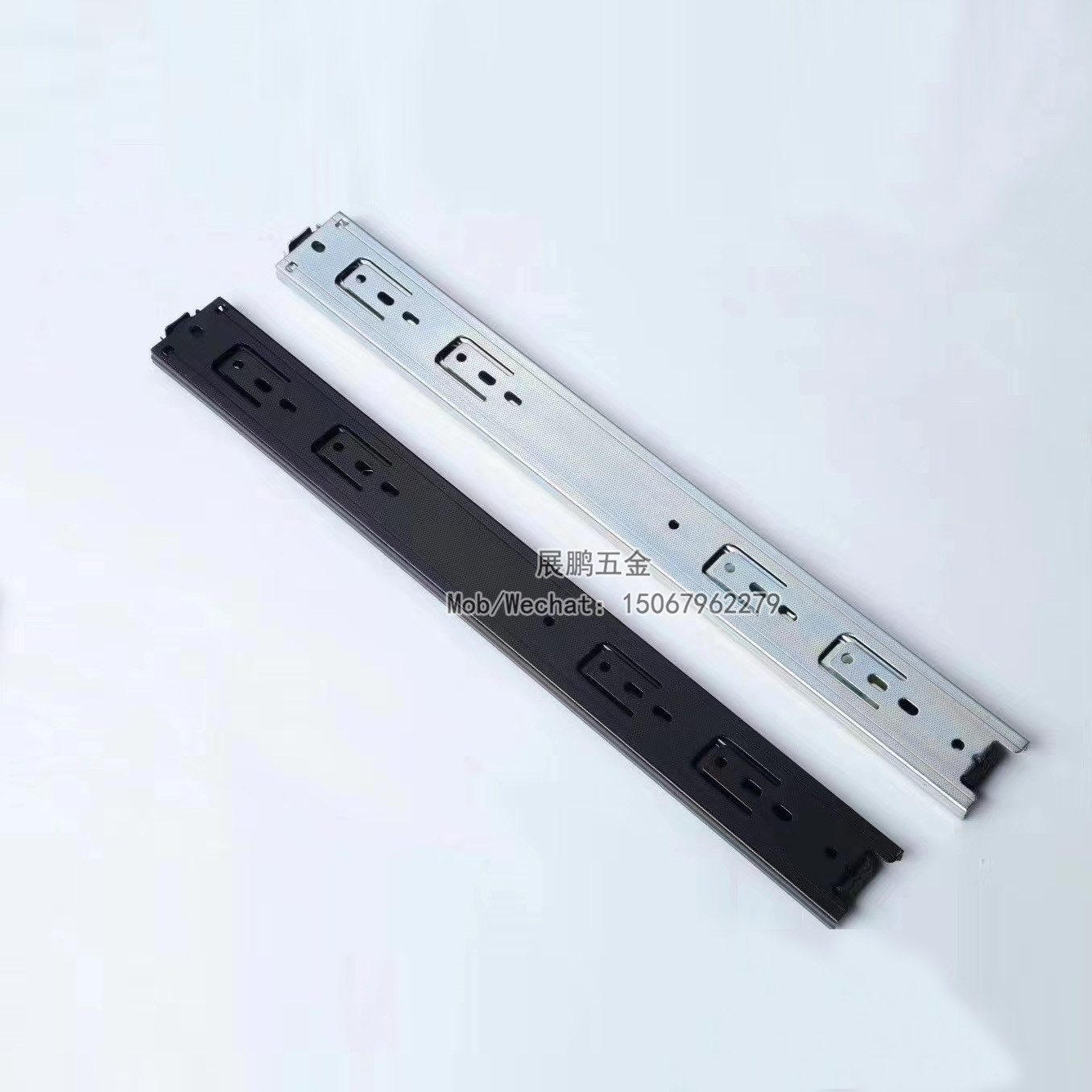 40宽45宽黑色镀锌银白三节滑轨 抽屉滑轨 导轨 滑道 轨道
