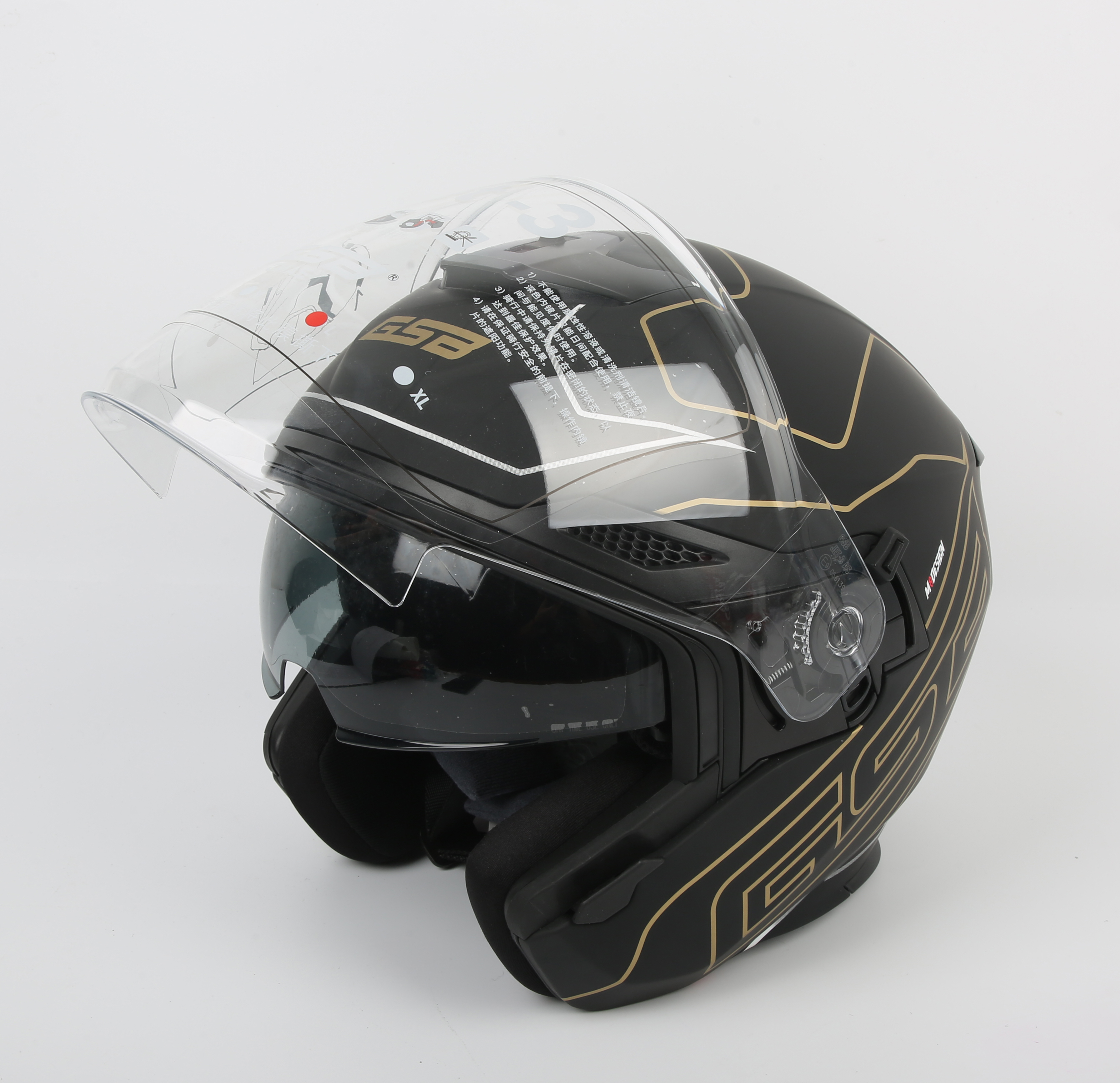 正品GSB半盔JET3摩托车四季通用头盔双镜片3/4踏板机车男女安全帽详情图2