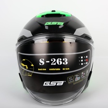 GSB半盔摩托车头盔夏季机车263半盔双镜片夏季四分之三盔3/4盔