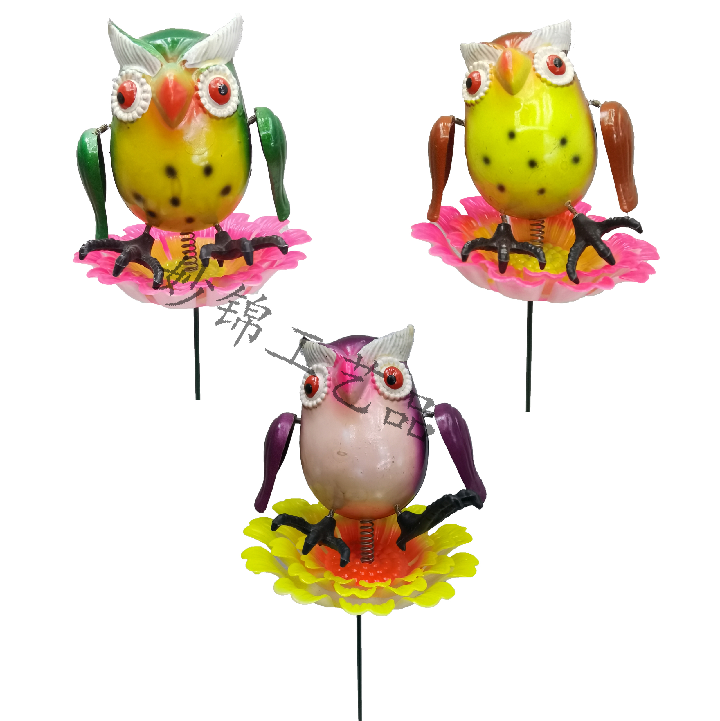 多色彩色翅膀火烈鸟园林花园插件盆景地插塑料装饰工艺品
