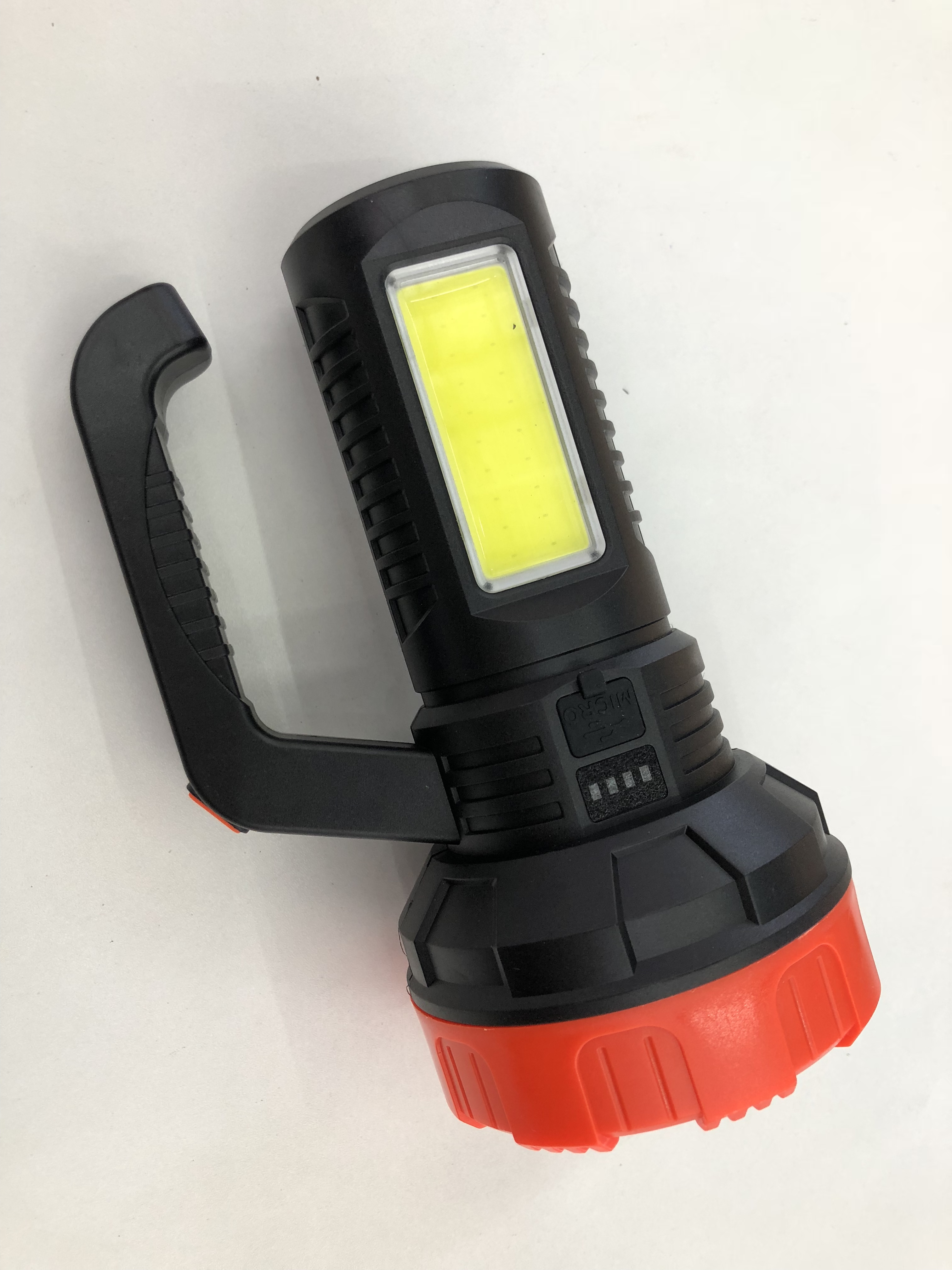 跨境新款充电远射强光手电筒红光白光多功能应急灯家用户外图