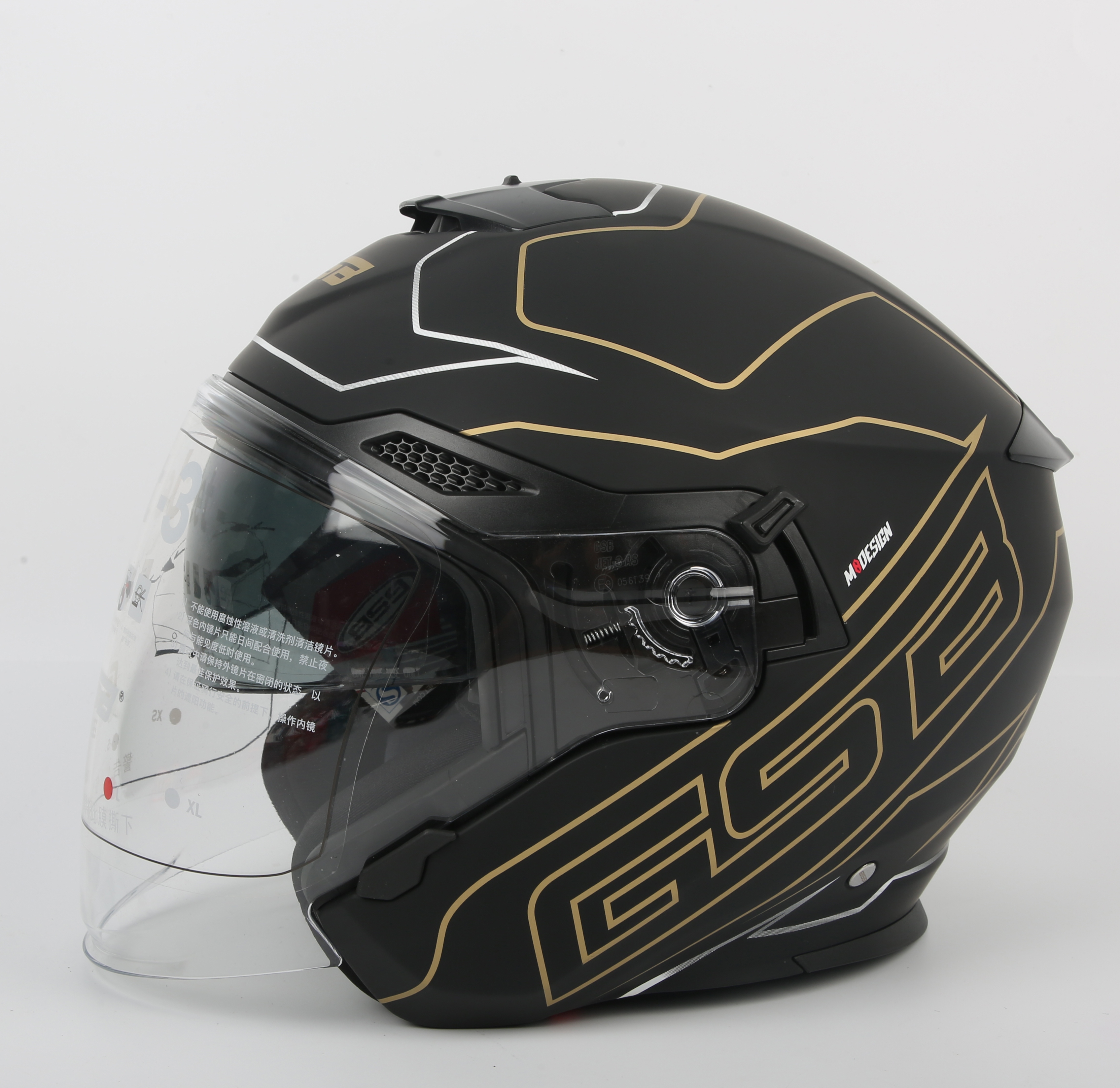 正品GSB半盔JET3摩托车四季通用头盔双镜片3/4踏板机车男女安全帽详情图5