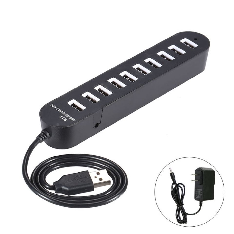 USB2.0 expansion conversion 10-port multi-functional computer external HUB hub splitter output laptop keyboard mouse USB various power sources Item Picture