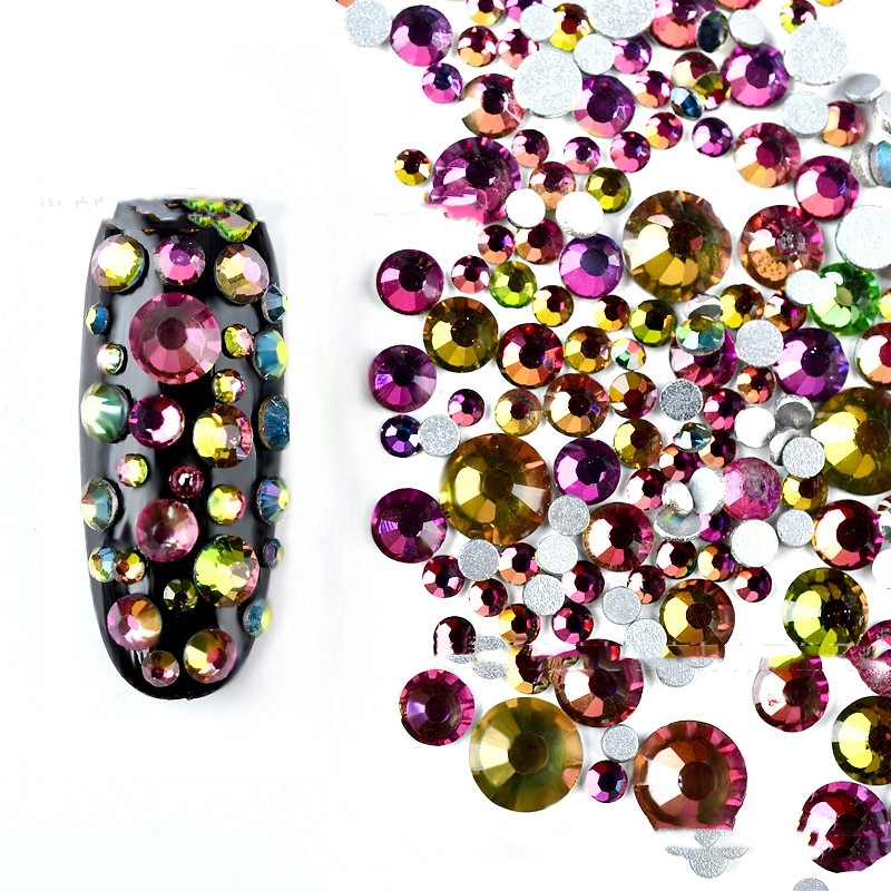 Wholesale of nail art accessories: Mixed sizes of nail art accessories, colored diamond, flat water diamond, hot diamond, nail art accessories, shanilak Item Picture