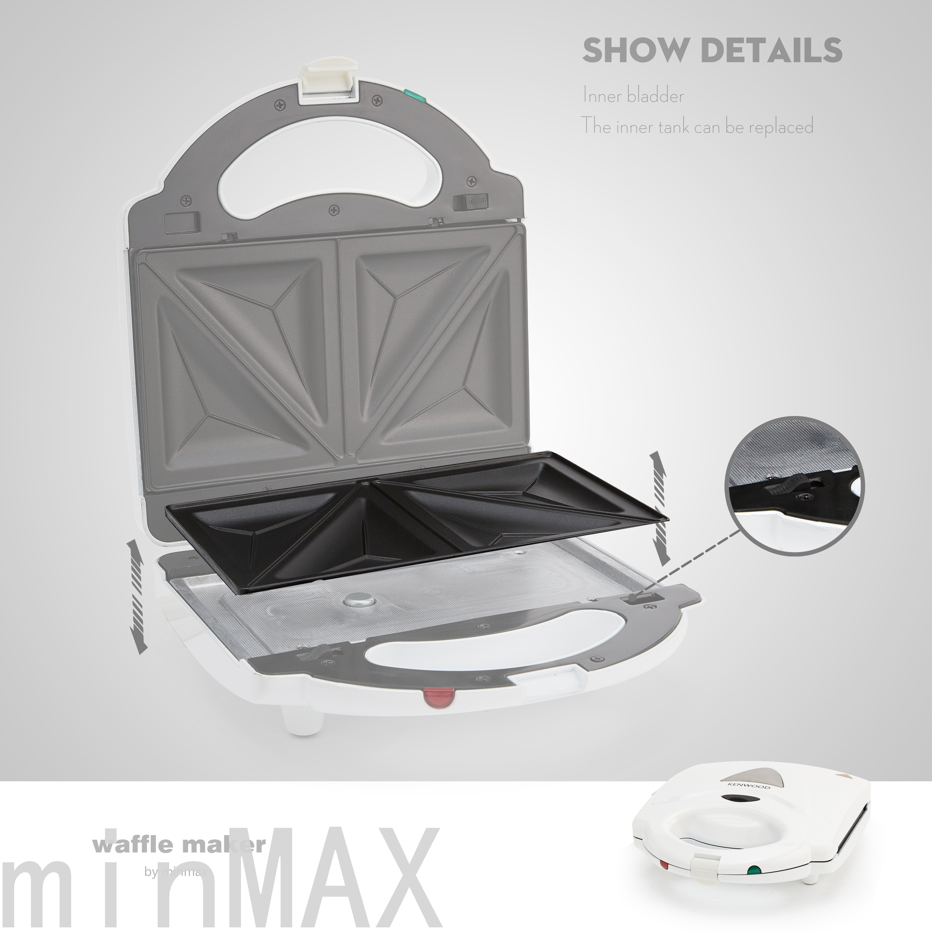 minMAX sandwicher 6886 máquina de donas hogar comida ligera cross-border spit conductor 2 en 1 asador de carne Item Picture