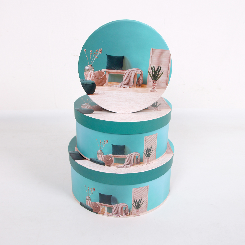 2245# Shihao Round Three-piece Set Flower Gift Box Factory Direct sales flower packaging box and flower arrangement box details Picture