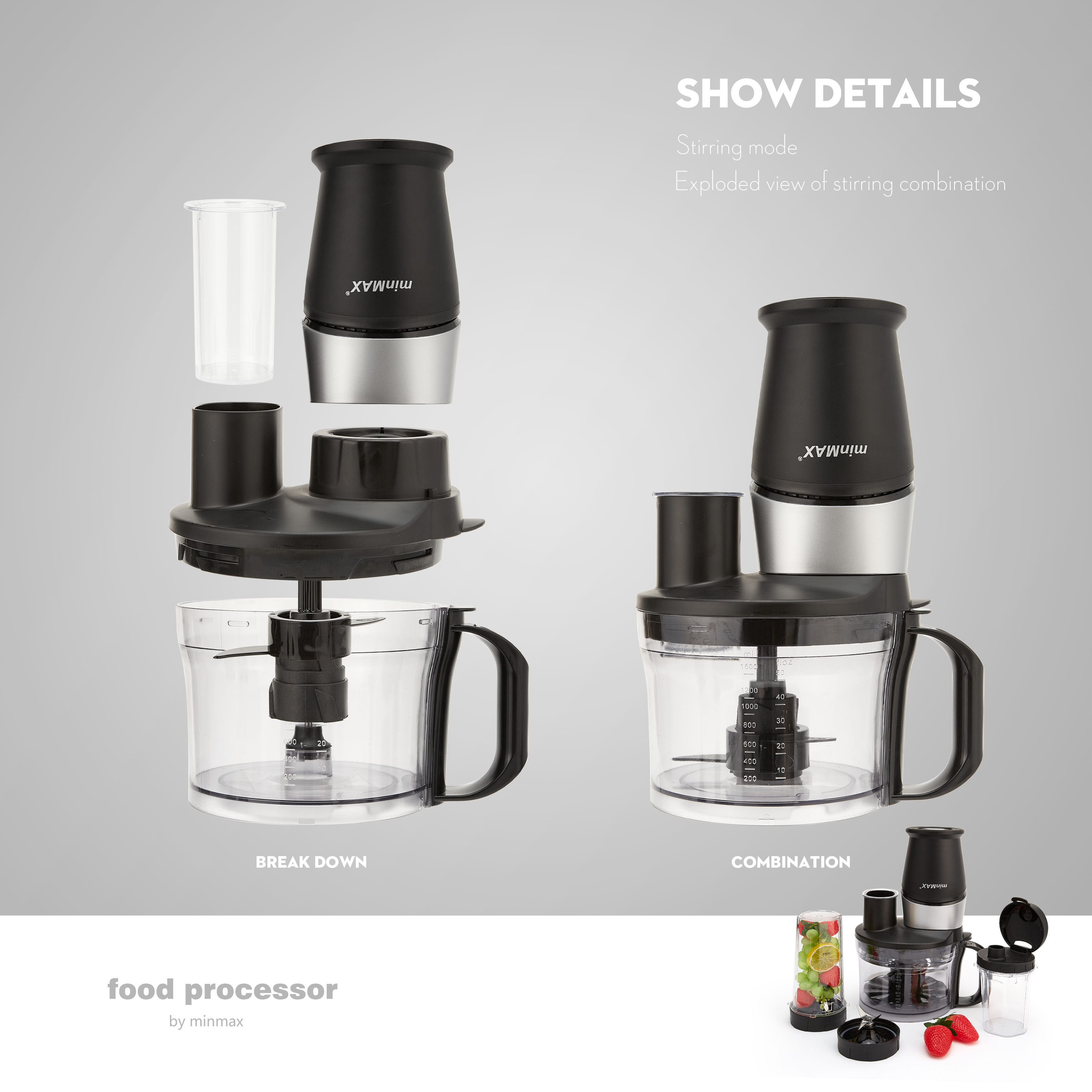 Share it on Moments and add it to your favorites. minMAX's new multi-functional food processor 1101 and large-capacity juicer are sold directly by the manufacturer for export Application Scenario