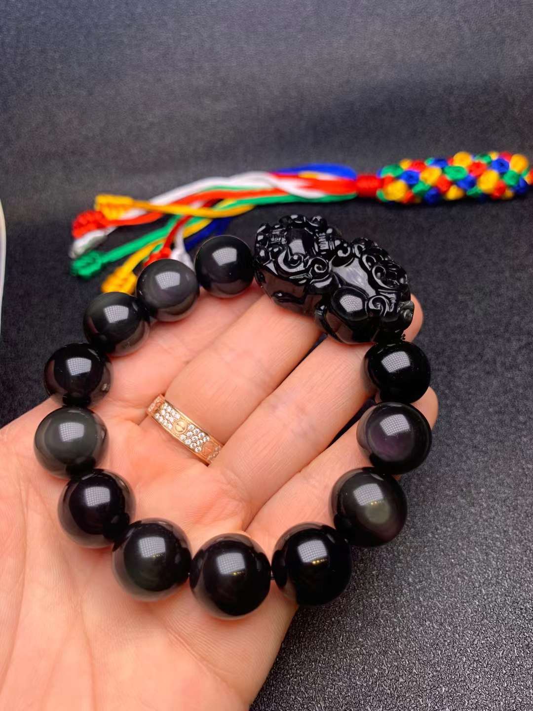 手链/貔貅/黑曜石细节图