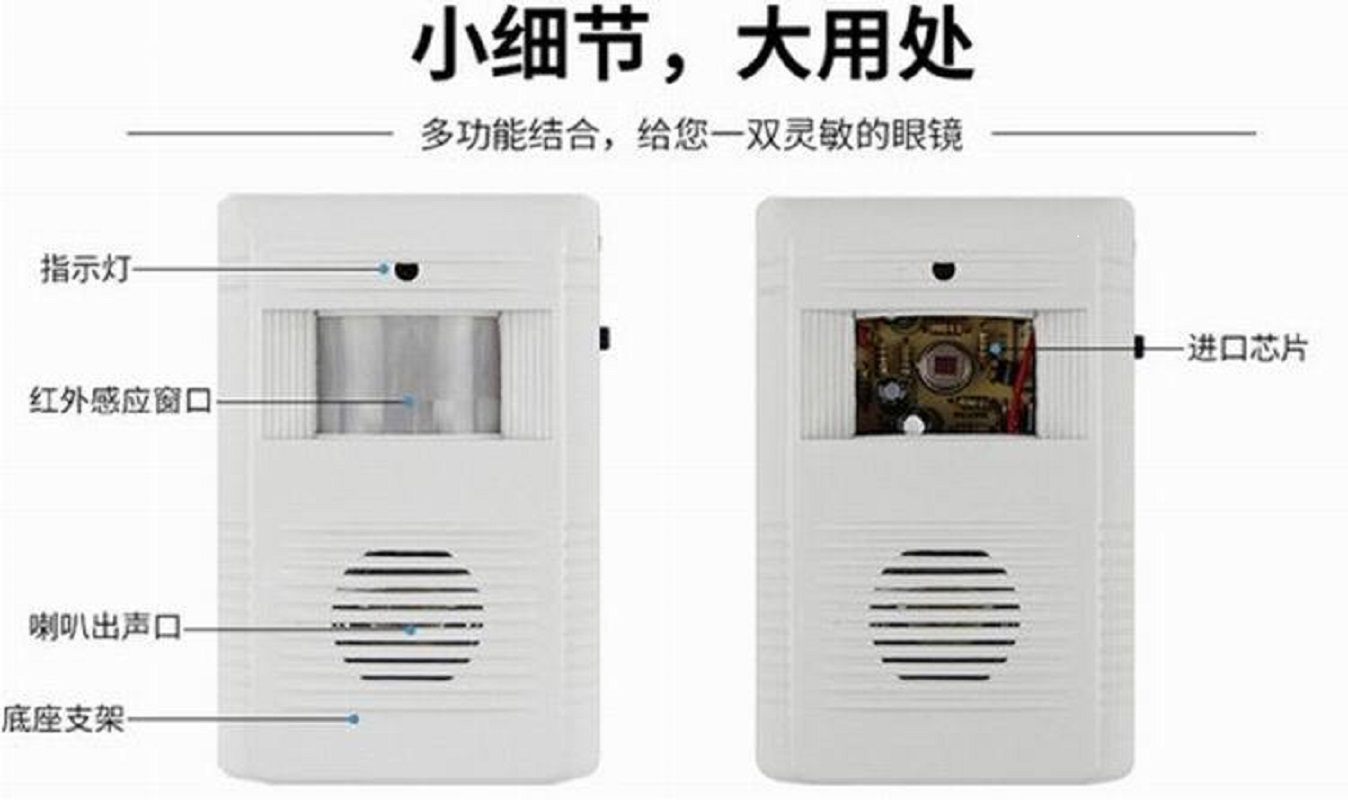 Infrared welcome device, infrared doorbell, sensor doorbell, welcome, alarm, doorbell in one, with excellent effect Item Picture