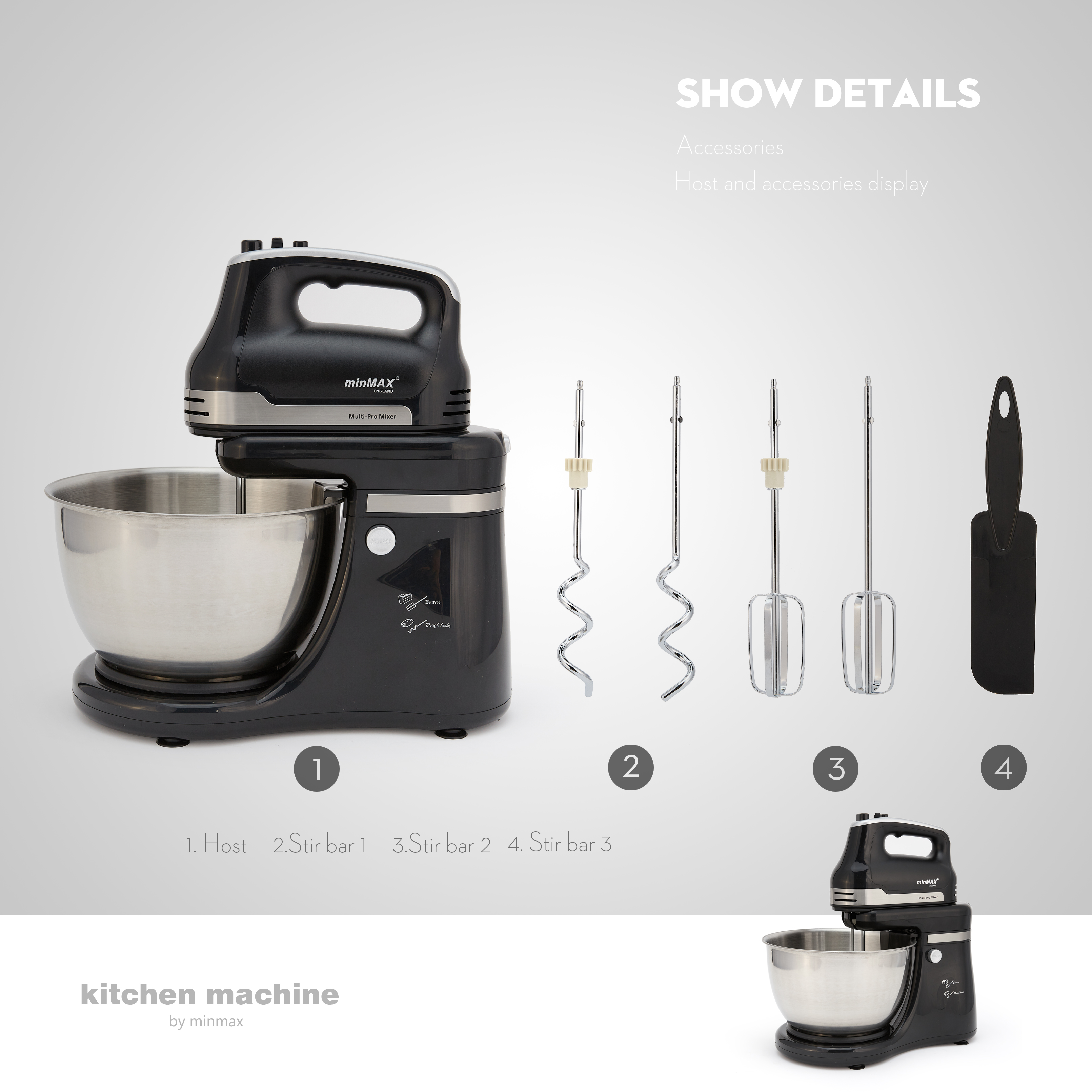 آلة جديدة للبيضة من طراز MM9521 لضرب البيض على منضدية لطرد كريم Specification image