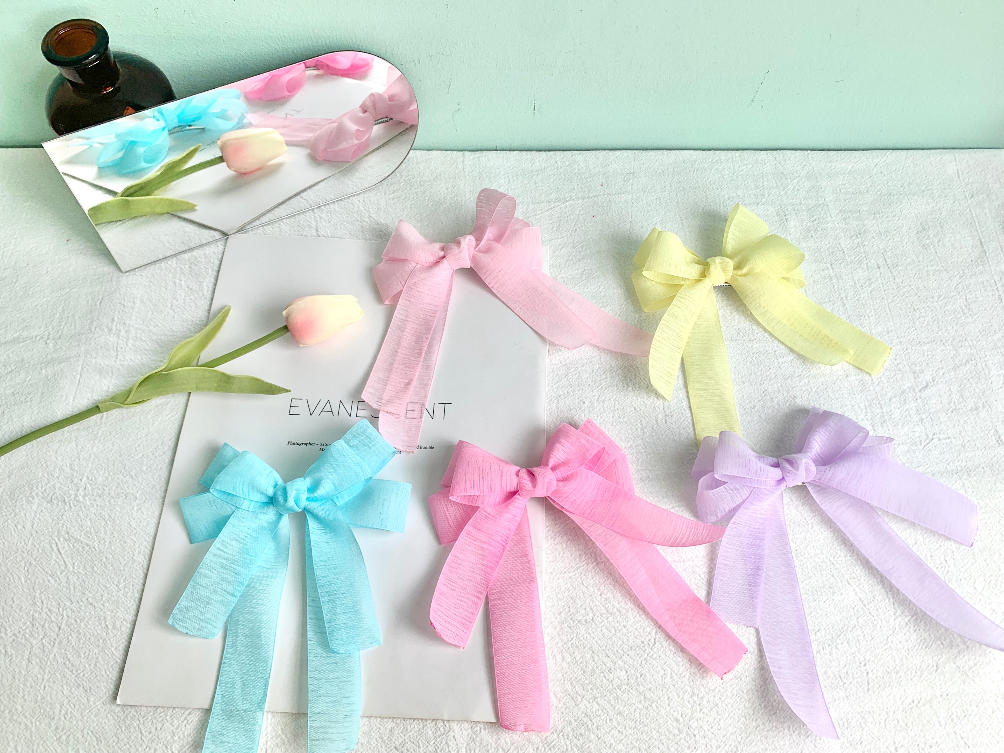 "Jianjian Classic fine horizontal stripe flower gift box packaging accessories Fashionable clothing accessories. Specification image