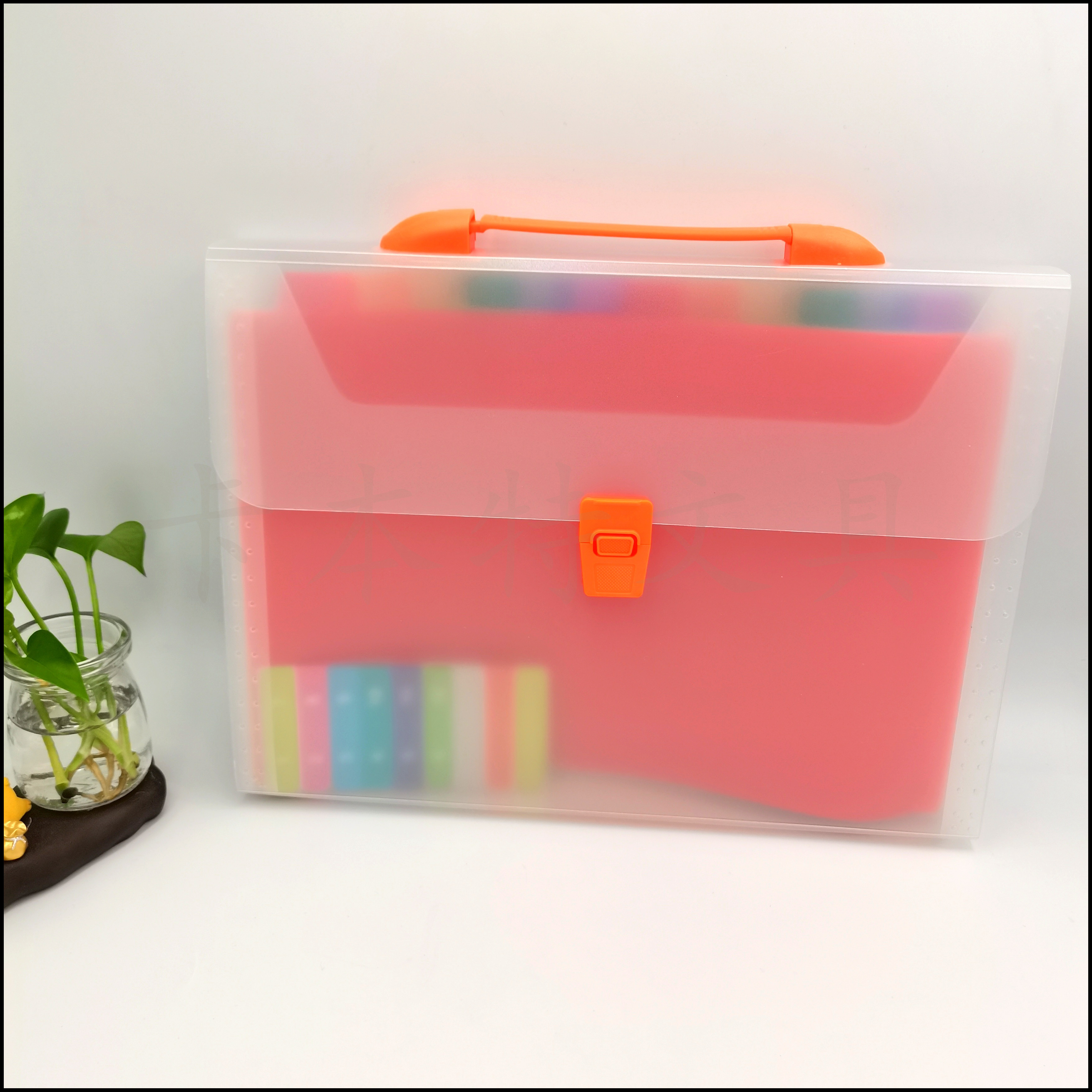 Frosted transparent organ bag, 13-layer A4 invoice and document bag, storage bag, folder, self-produced and self-sold office handbag details Picture