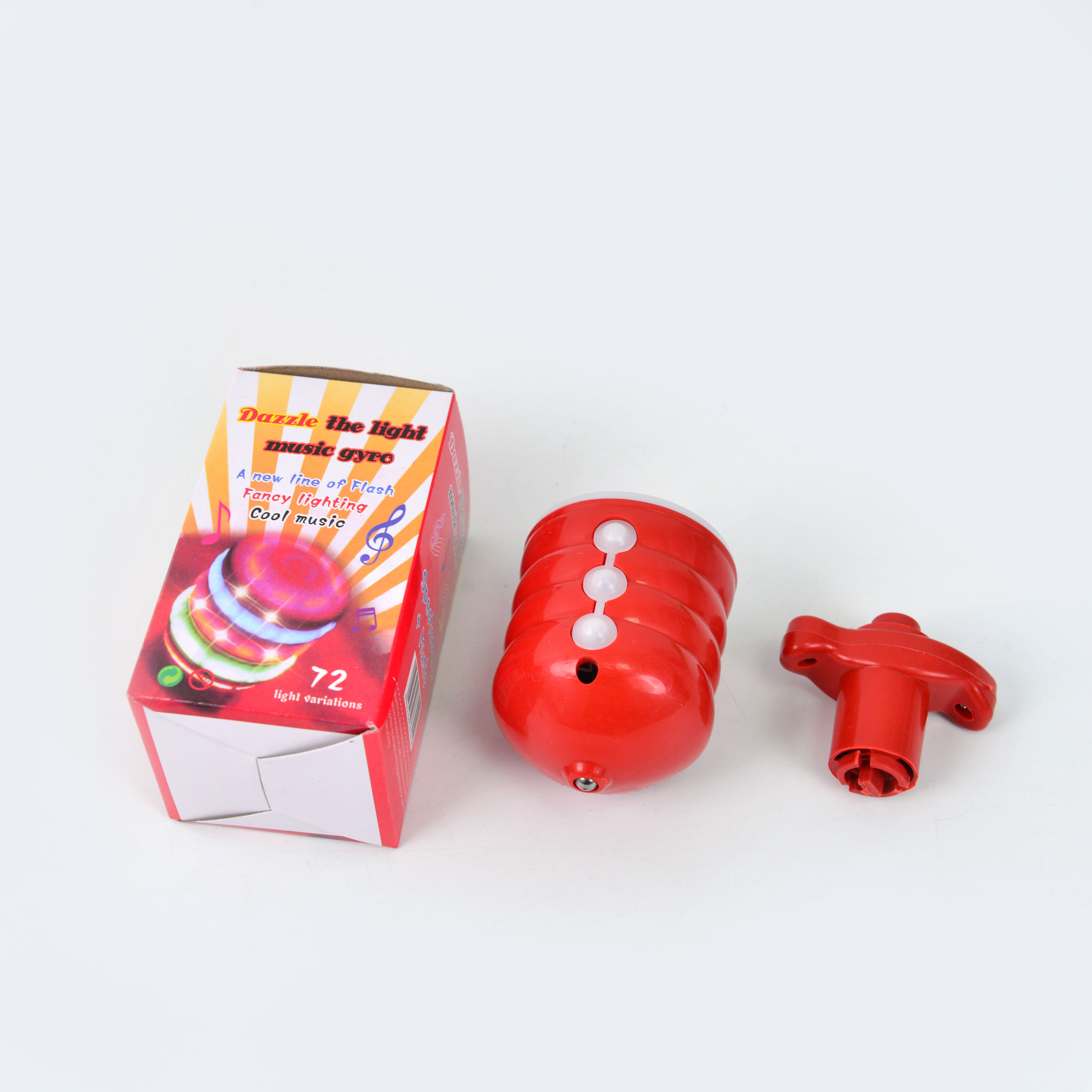 Wholesale of boxed imitation wood gyroscope, wound spring, music, flashing gyroscope packs and electronic luminous toys details Picture