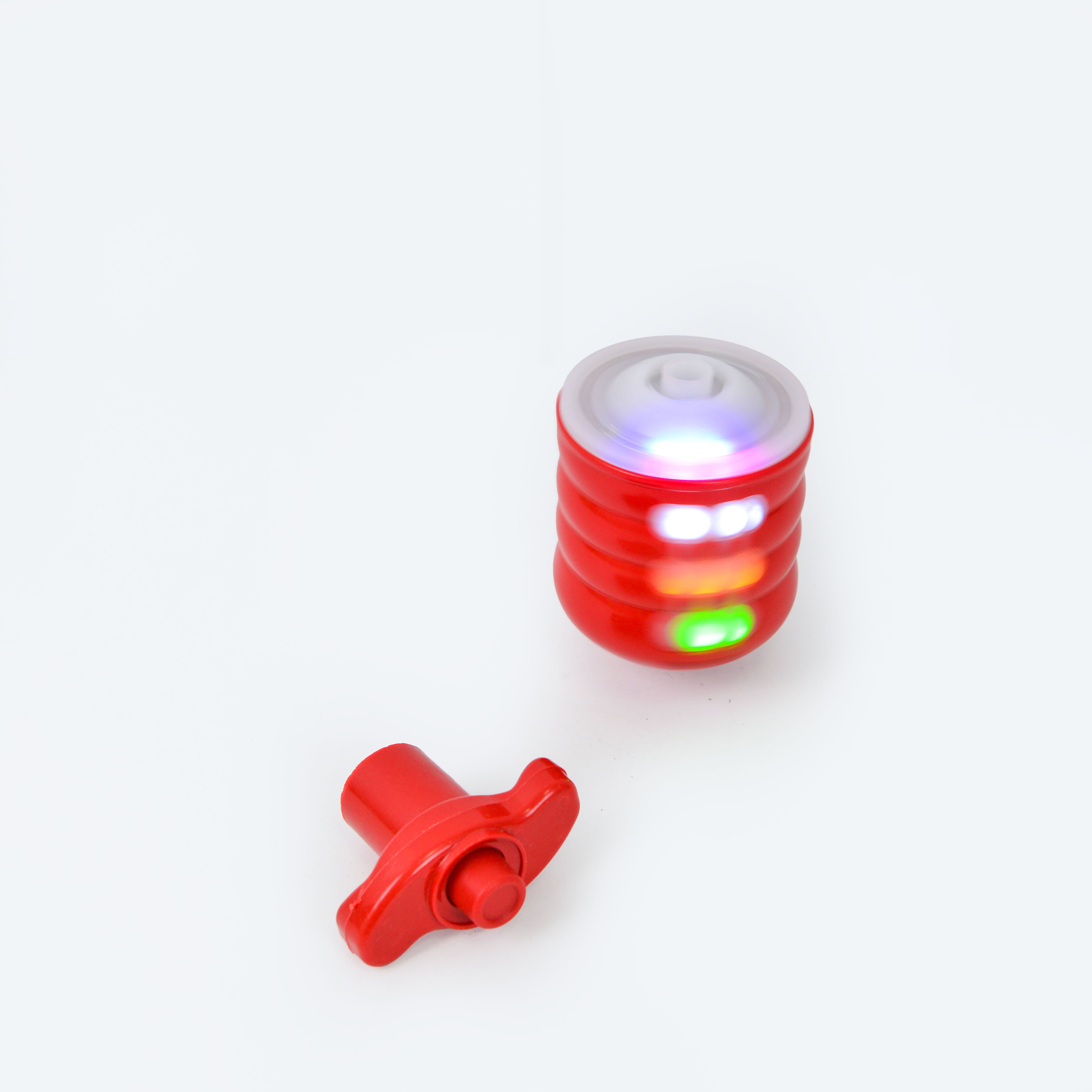 盒装仿木陀螺 上链发条音乐闪光陀螺包电子 发光玩具批发