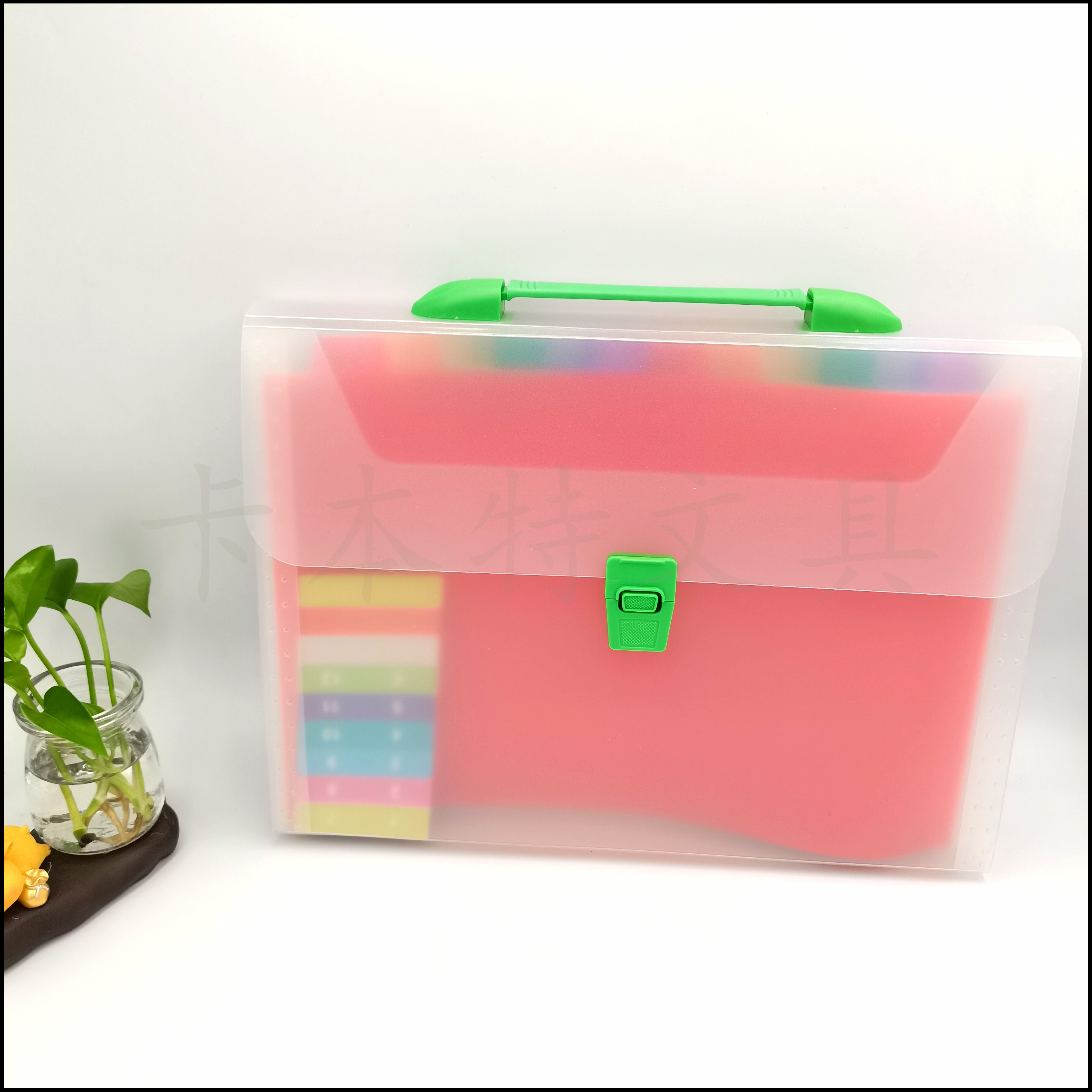 Frosted transparent organ bag, 13-layer A4 invoice and document bag, storage bag, folder, self-produced and self-sold office handbag Specification image