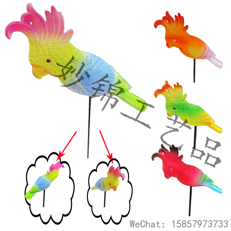 美式乡村可爱卡通风感鹦鹉花插花园花盆装饰花插装饰工艺品