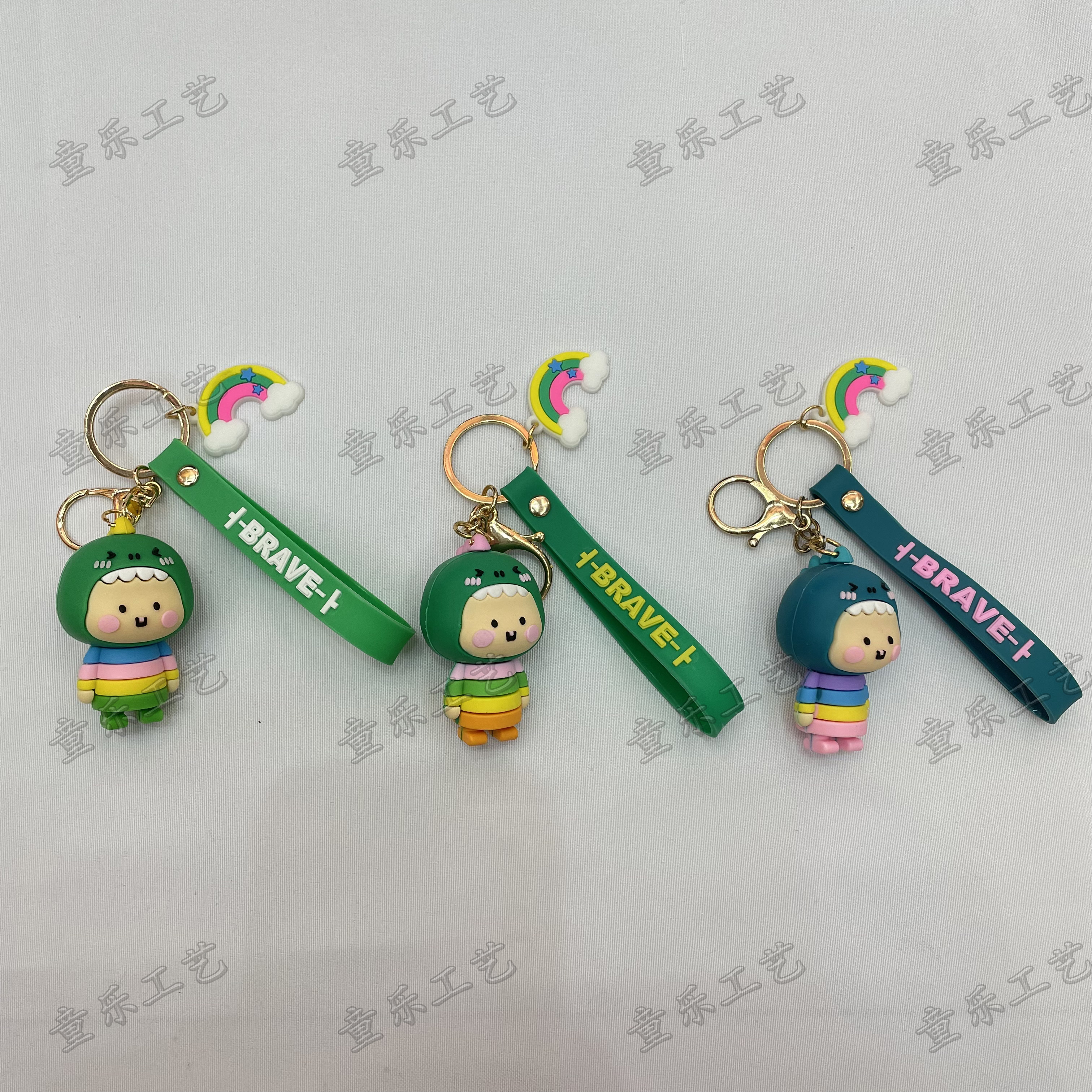 Rainbow doll keychain, cute little dinosaur doll for girls, schoolbag pendant, ins bag, backpack trendy doll pendant