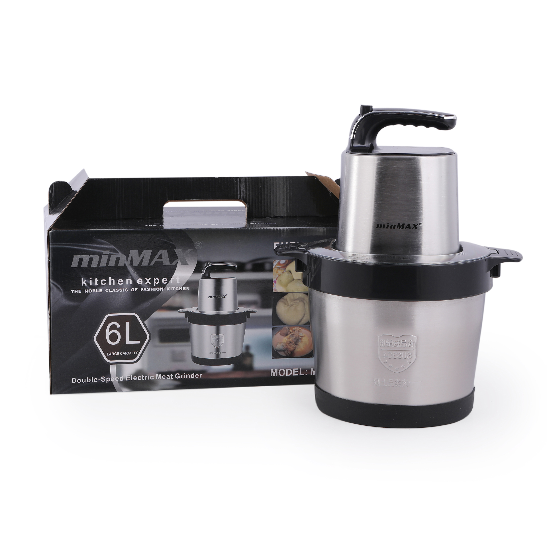 minMAX high-power electric MNG-002F meat grinder, 6L household food processor, meat minder, vegetable cutter details Picture