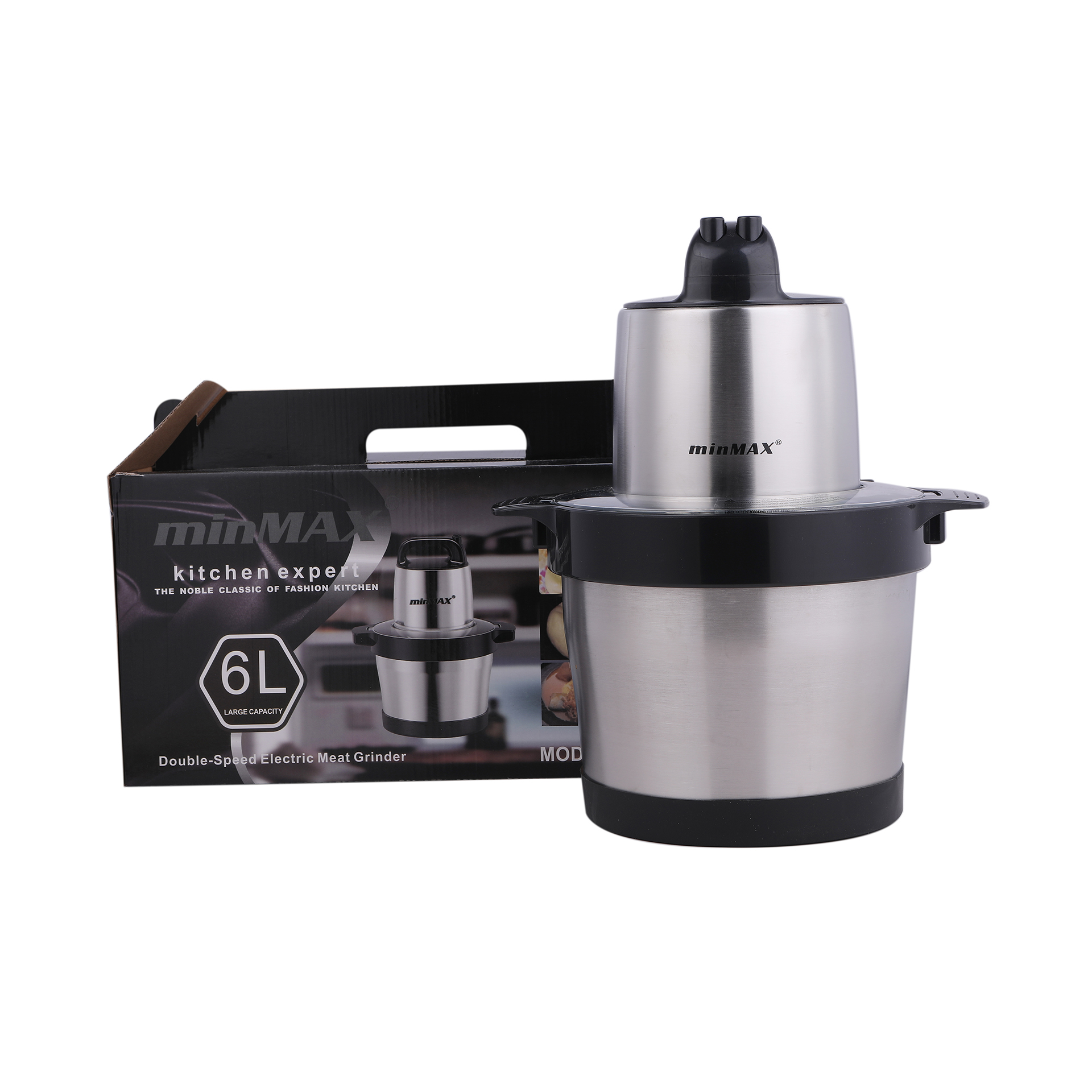 minMAX high-power electric MNG-001F meat grinder, 6L household food processor, meat minder, vegetable cutter details Picture