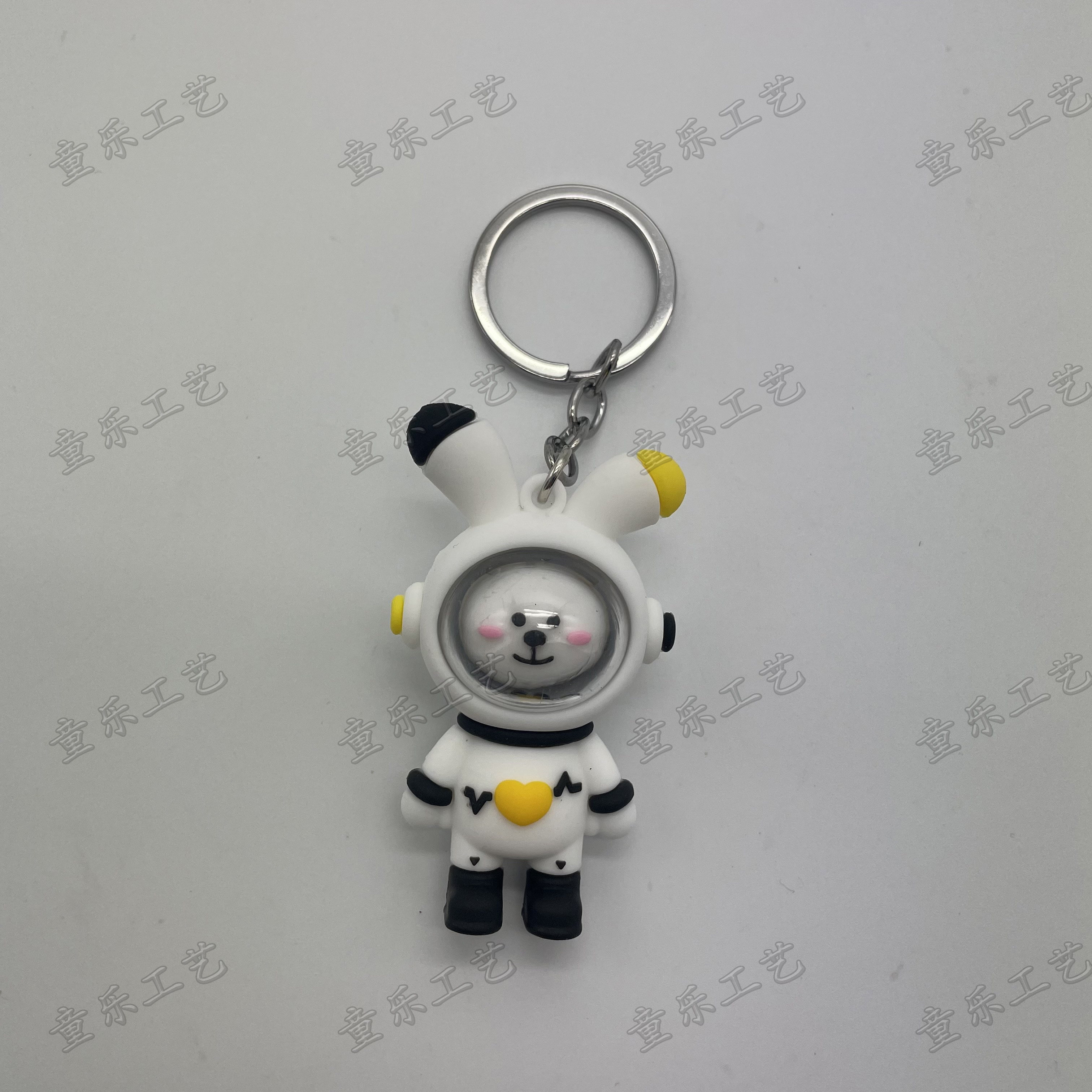 Space mask, rabbit key chain, cute cartoon doll, creative car key pendant, bag, key chain, can be equipped with a rope Application Scenario