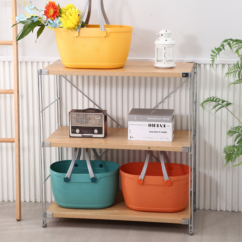 Plastic hand-held vegetable basket