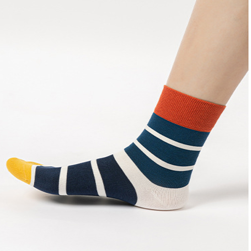 Custom-made striped all-cotton classic women's socks details Picture