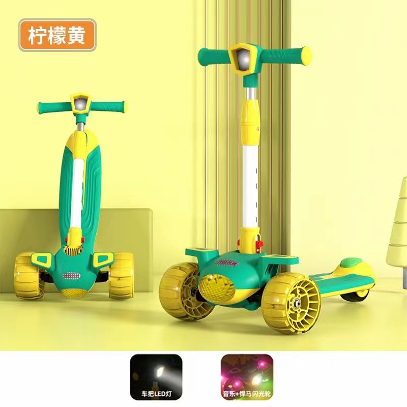 儿童滑板车滑行车带灯光玩具儿童代步车三合一滑板五合一儿童滑行车详情图4